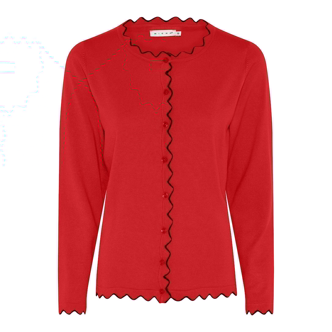 MICHA Viscose Strik med Kant - Rød - S