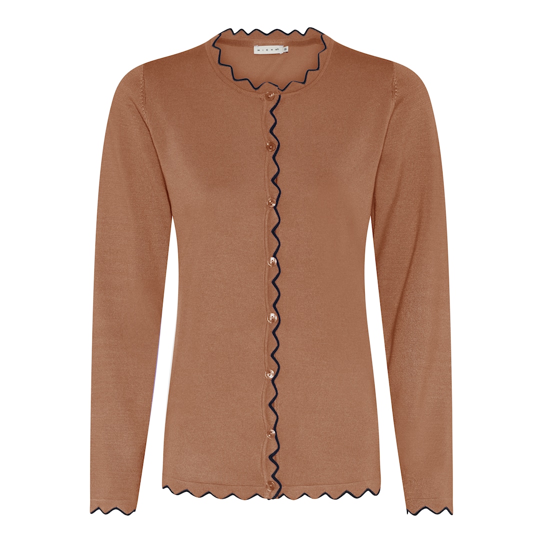 MICHA Viscose Strik med Kant - Cognac - S