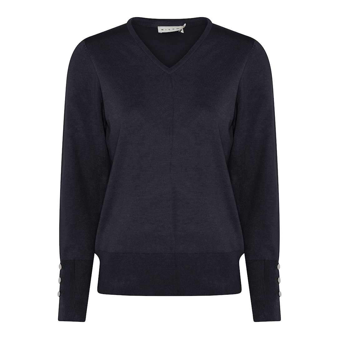 MICHA Efterårs Viscose Strik - Navy - M