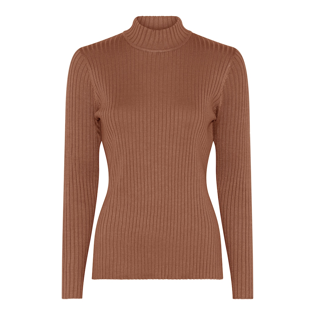 MICHA Viscose Rib Strik - Cognac - S