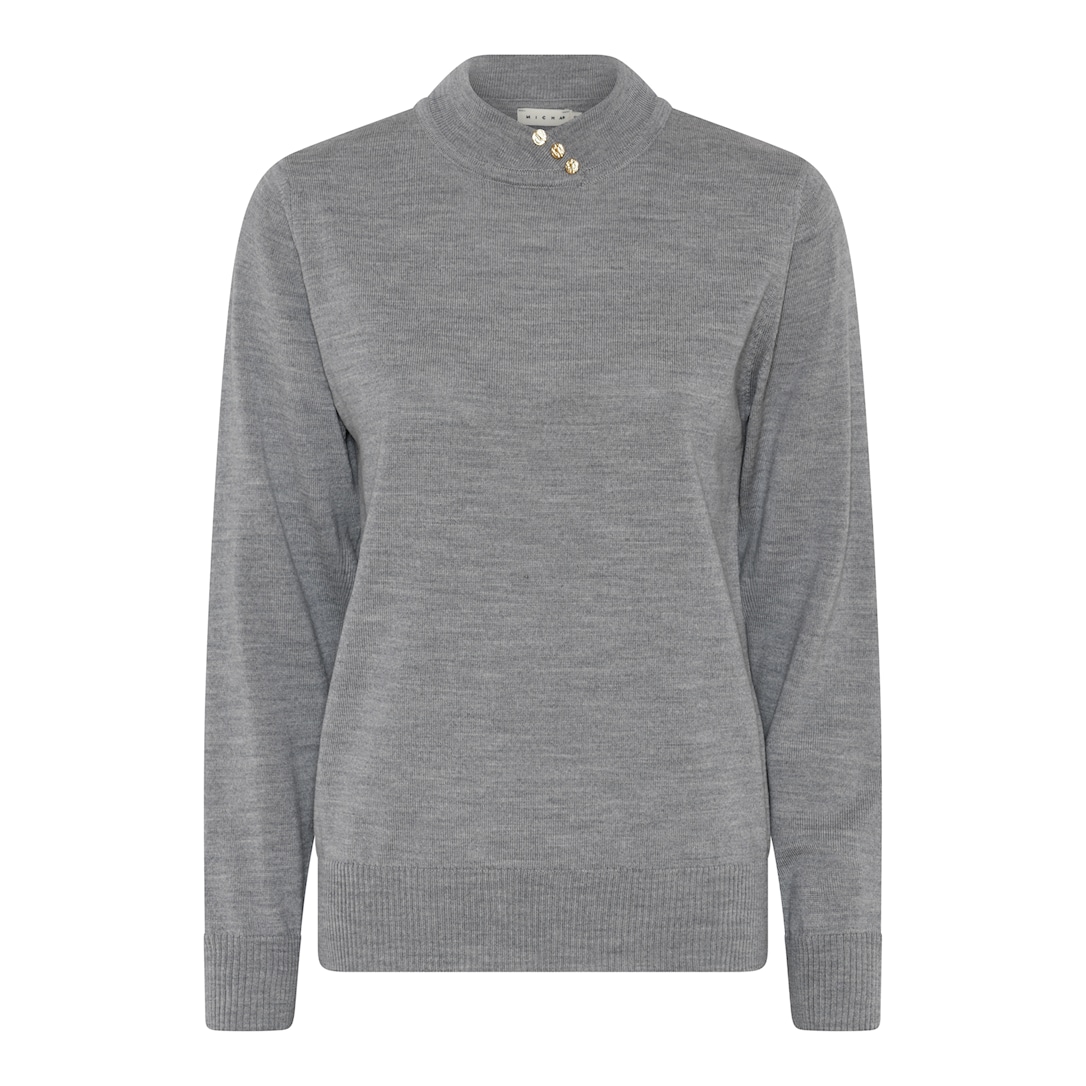 MICHA Strik Uld - Lysegrå Mel. - L