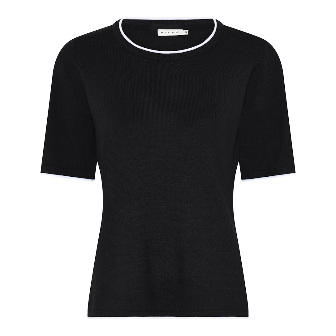 MICHA Viscose Strik med Kant - Sort - S