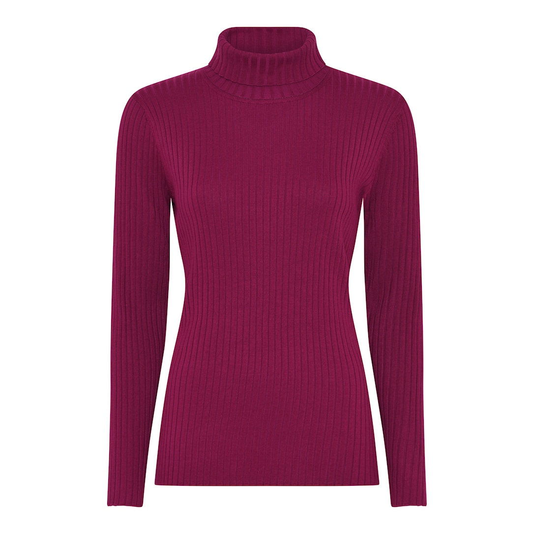 MICHA Viscose Rib Strik - Lilla Vin - M