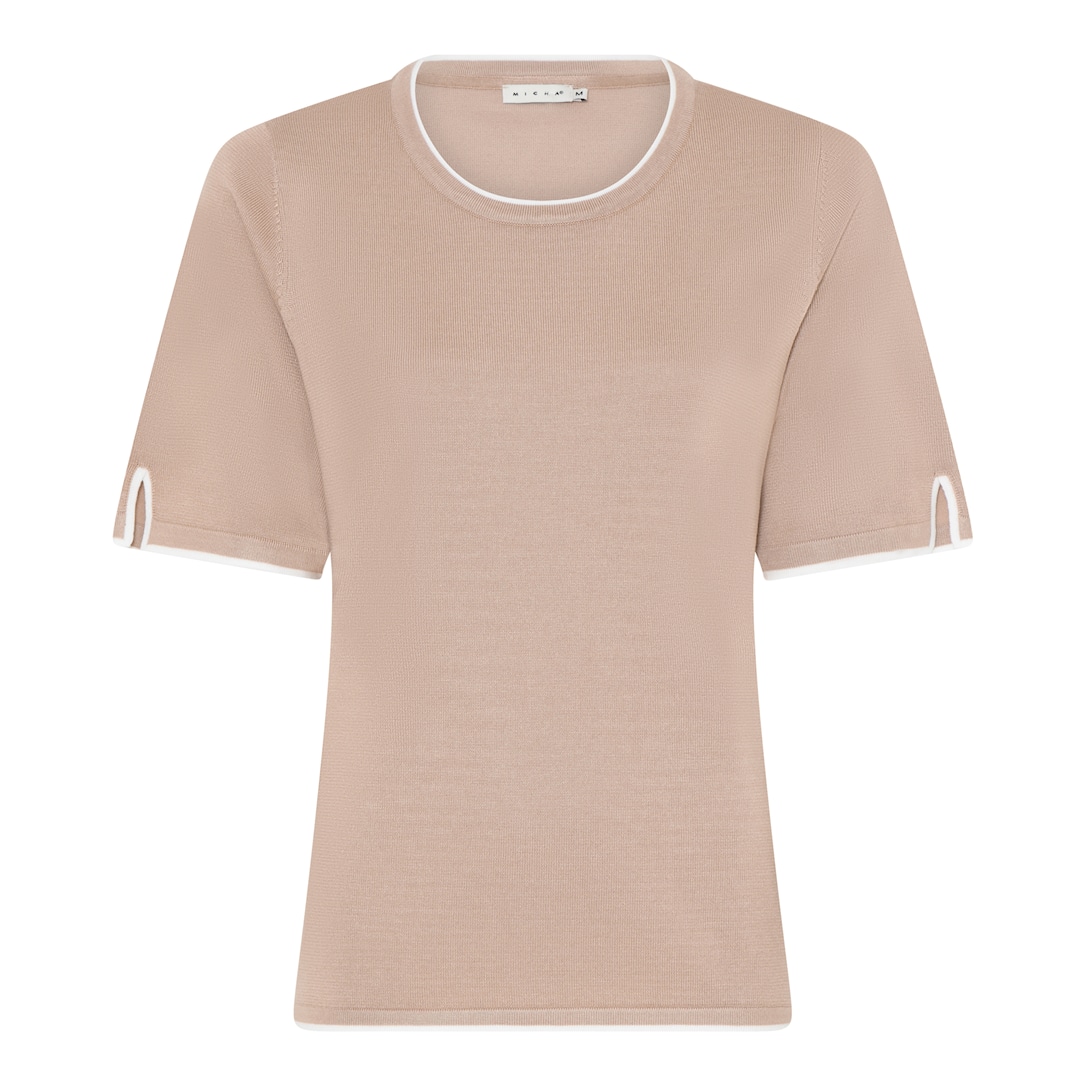 MICHA Viscose Strik med Kant - Kamel - XXL