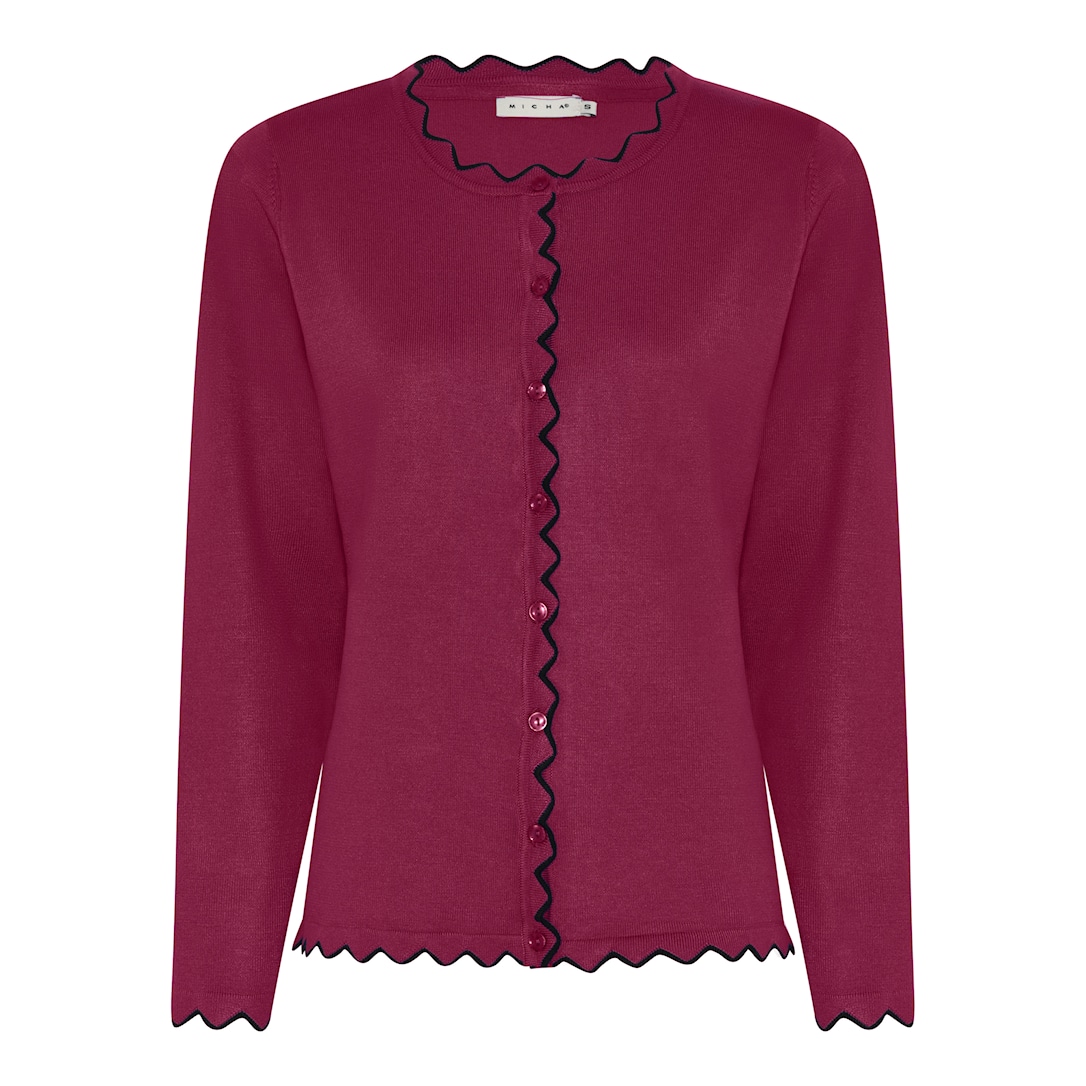 MICHA Viscose Strik med Kant - Lilla Vin - S
