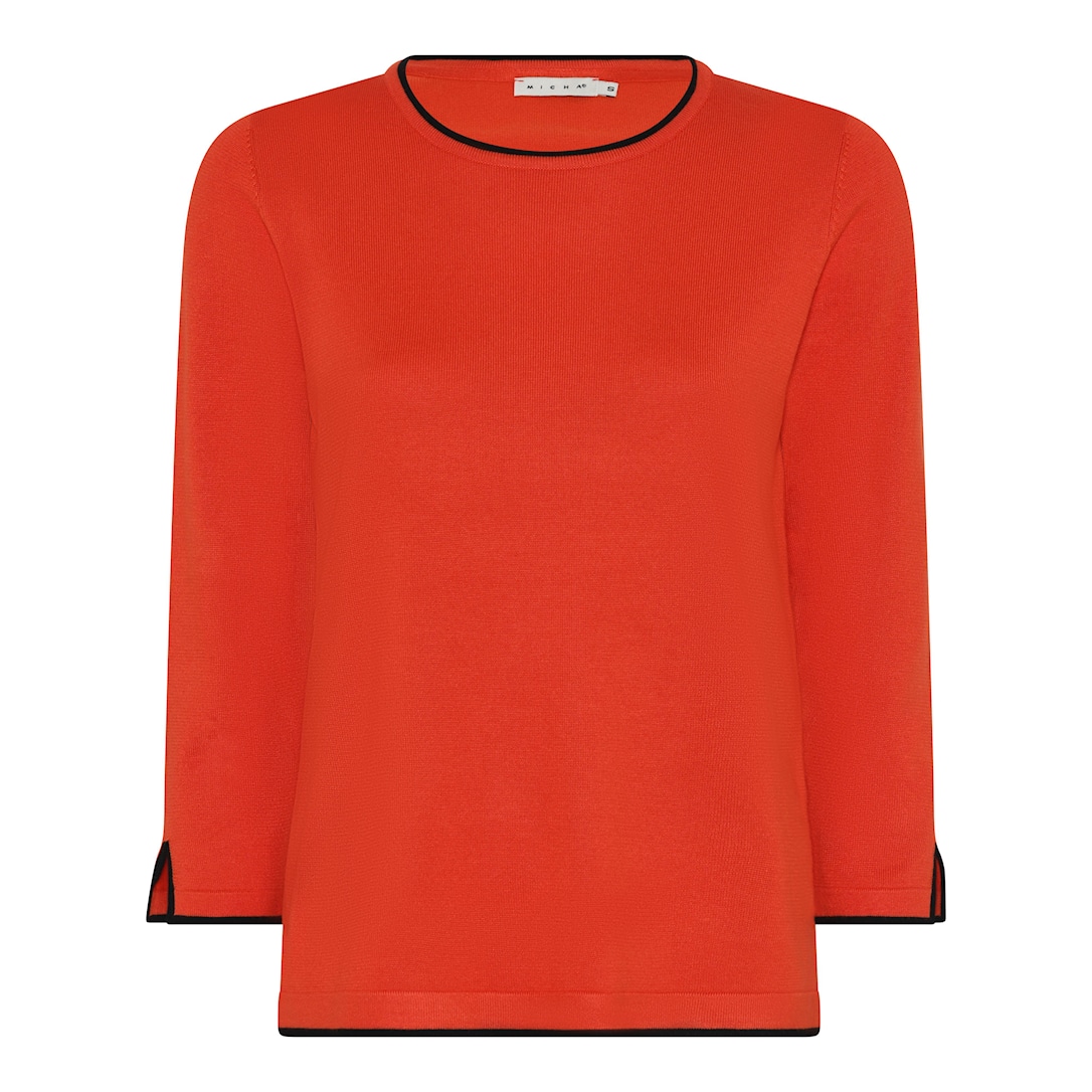 MICHA Viscose Strik med Kant - Amber Glow - M