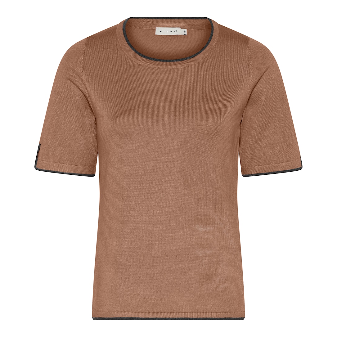 MICHA Viscose Strik med Kant - Cognac - S