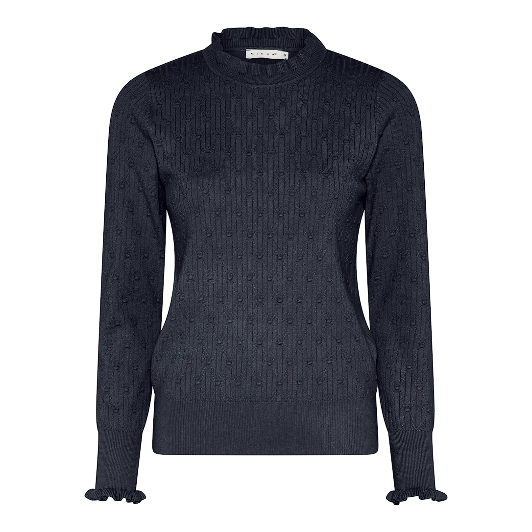 MICHA Elegant Viscose Strik - Navy - M