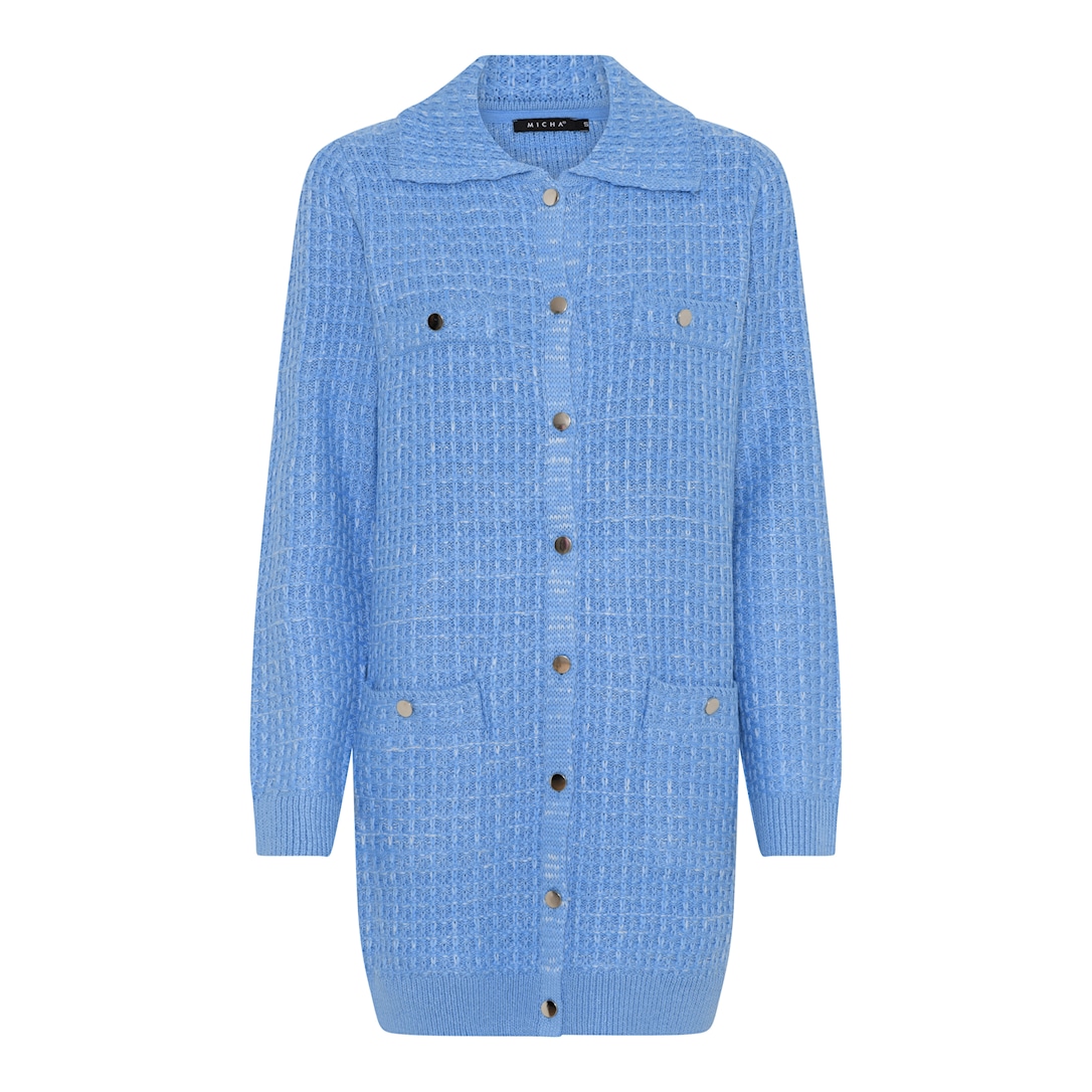 MICHA Structure Strik - Blå/Offwhite - L