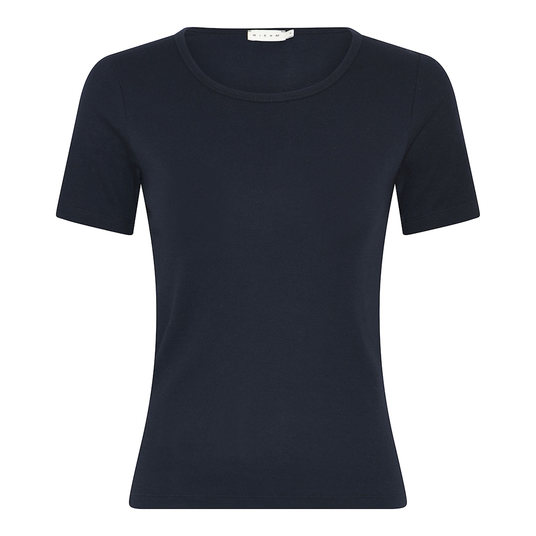 MICHA T-shirt Fine Rib - Navy - L