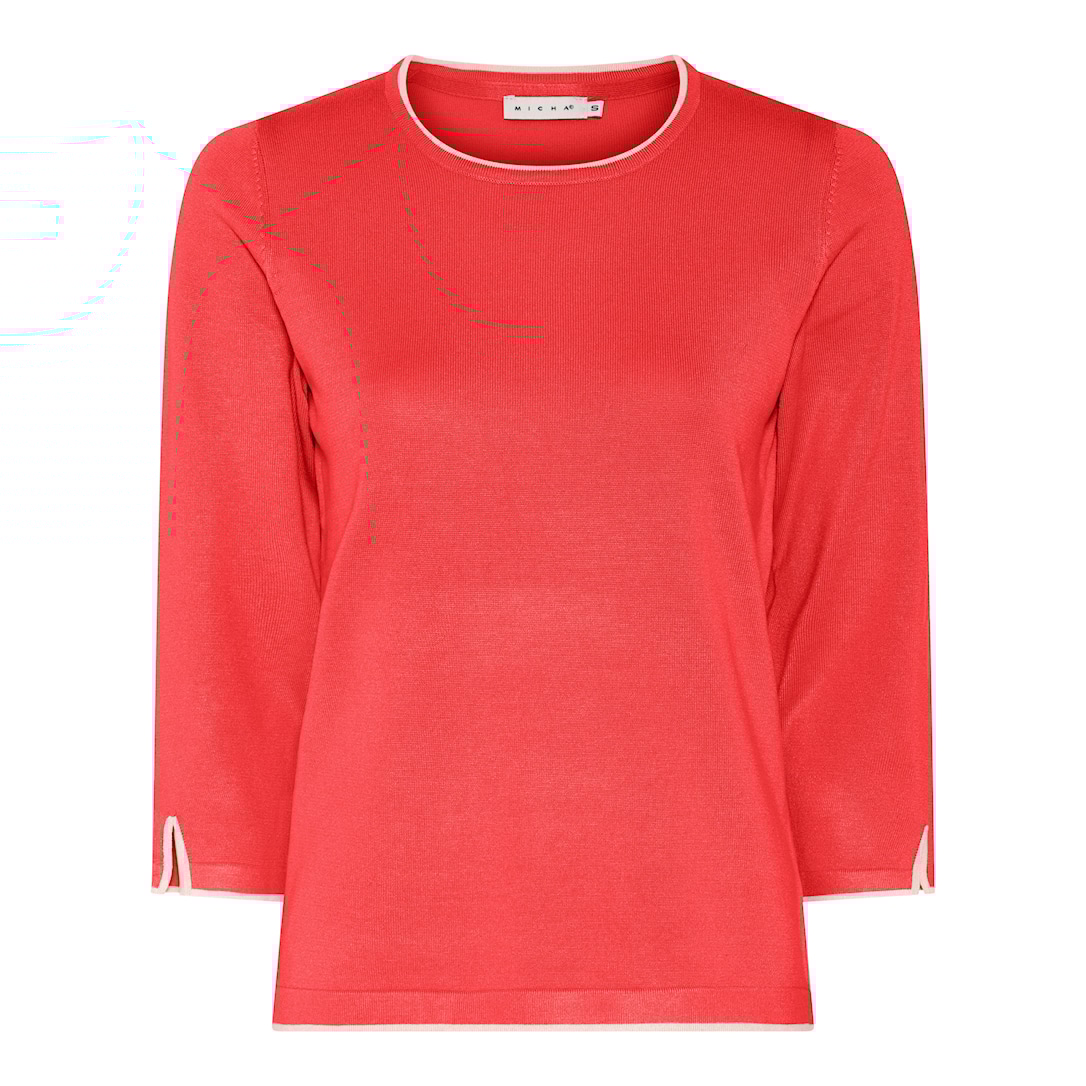 MICHA Viscose Strik med Kant - Rød - L