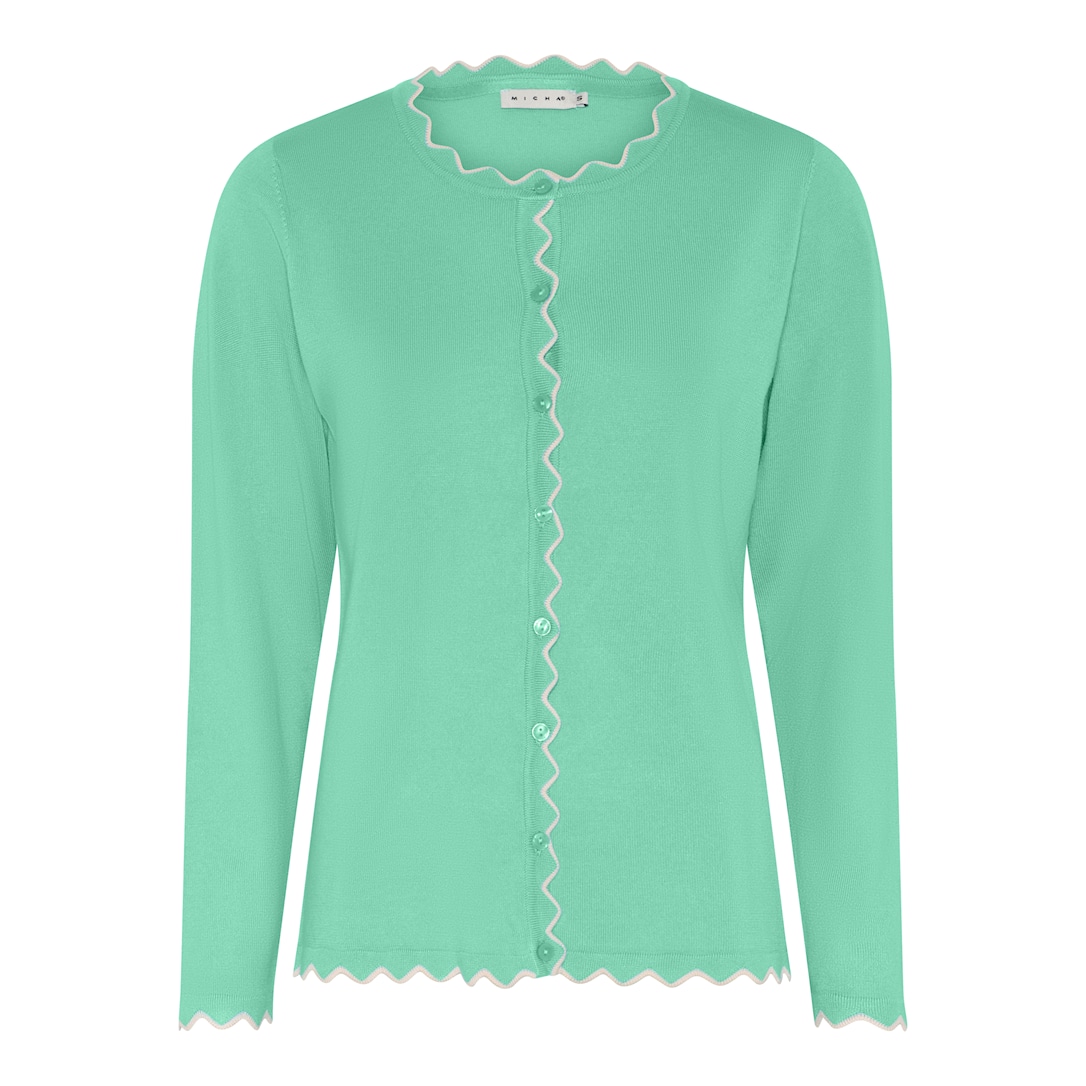 MICHA Viscose Strik med Kant - Sommergrøn - L