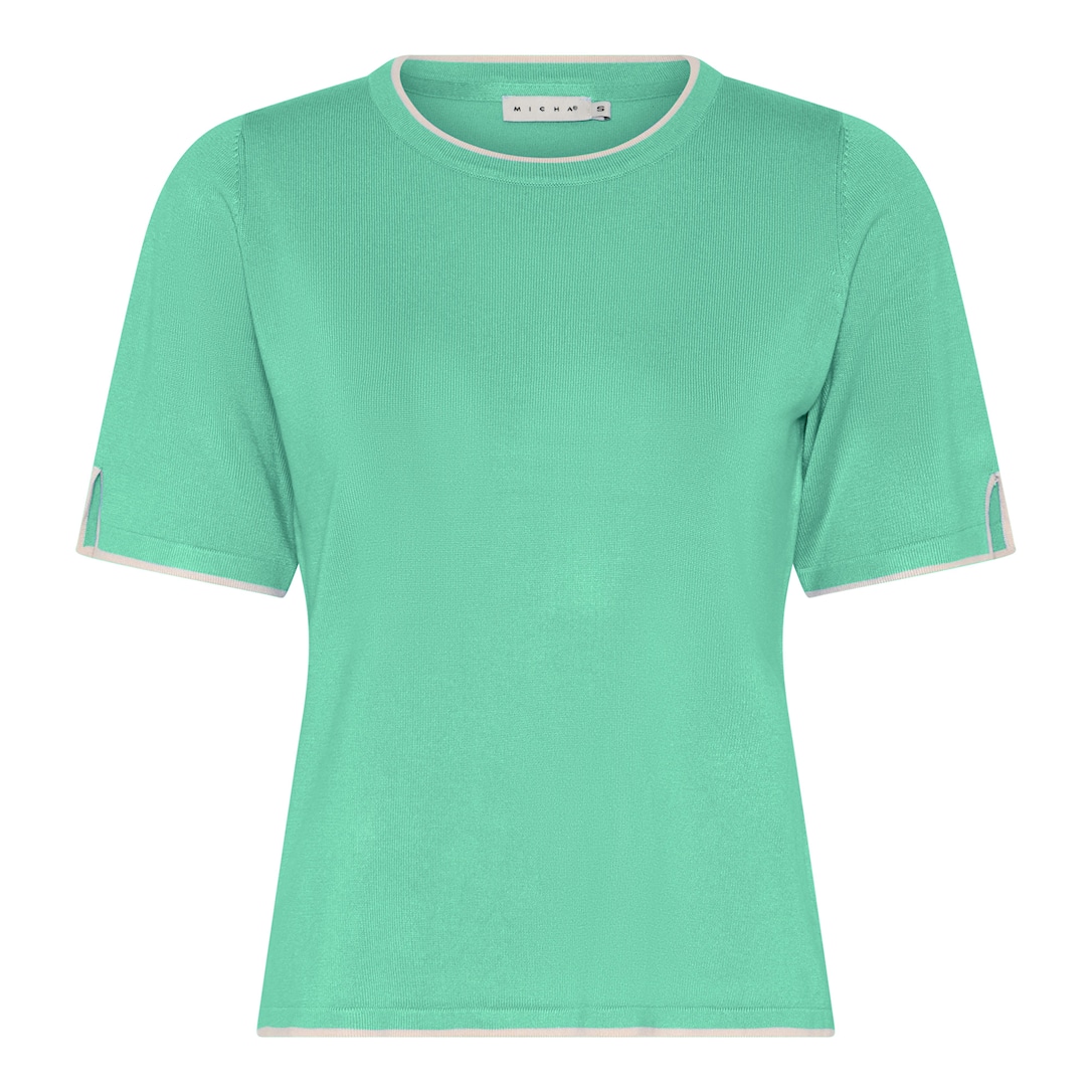 MICHA Viscose Strik med Kant - Sommergrøn - L