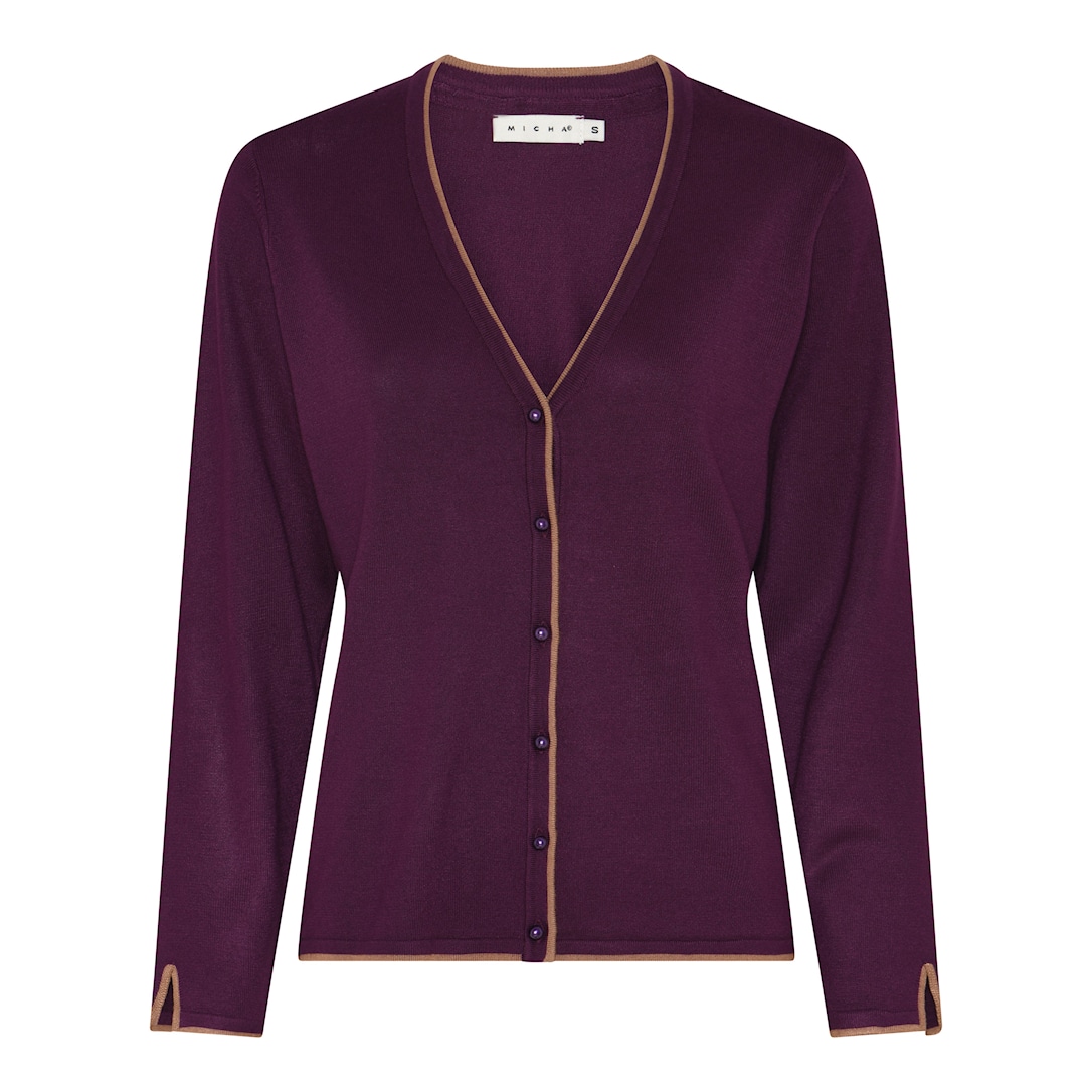 MICHA Viscose Strik med Kant - Lilla - L