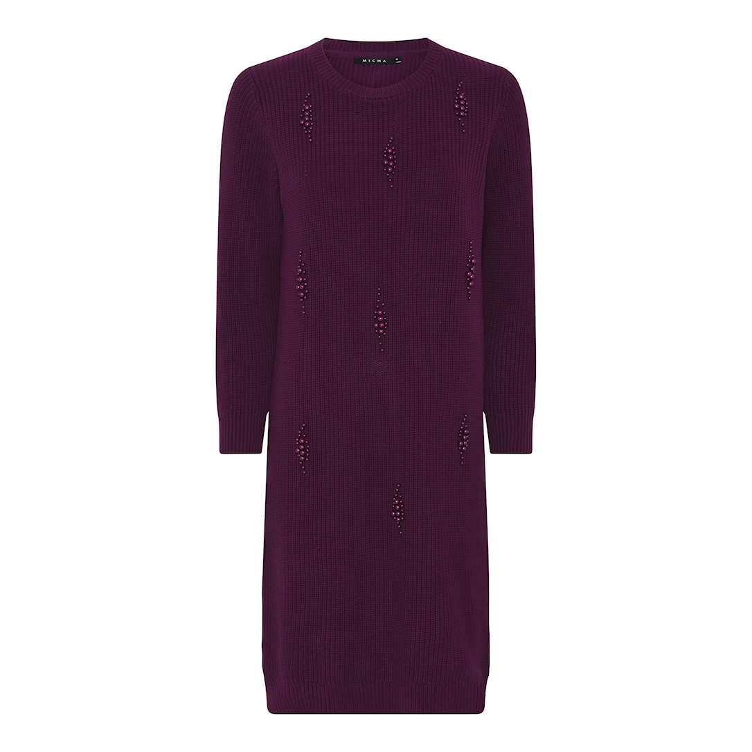 MICHA Vinter Rib Strik - Lilla - L