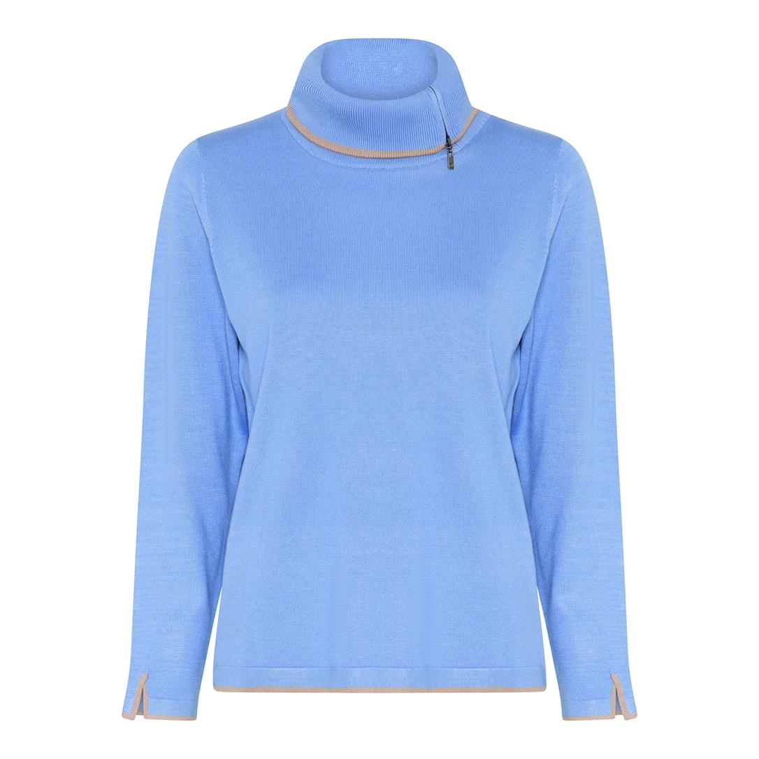 MICHA Viscose Strik w. Kant - Blå - S