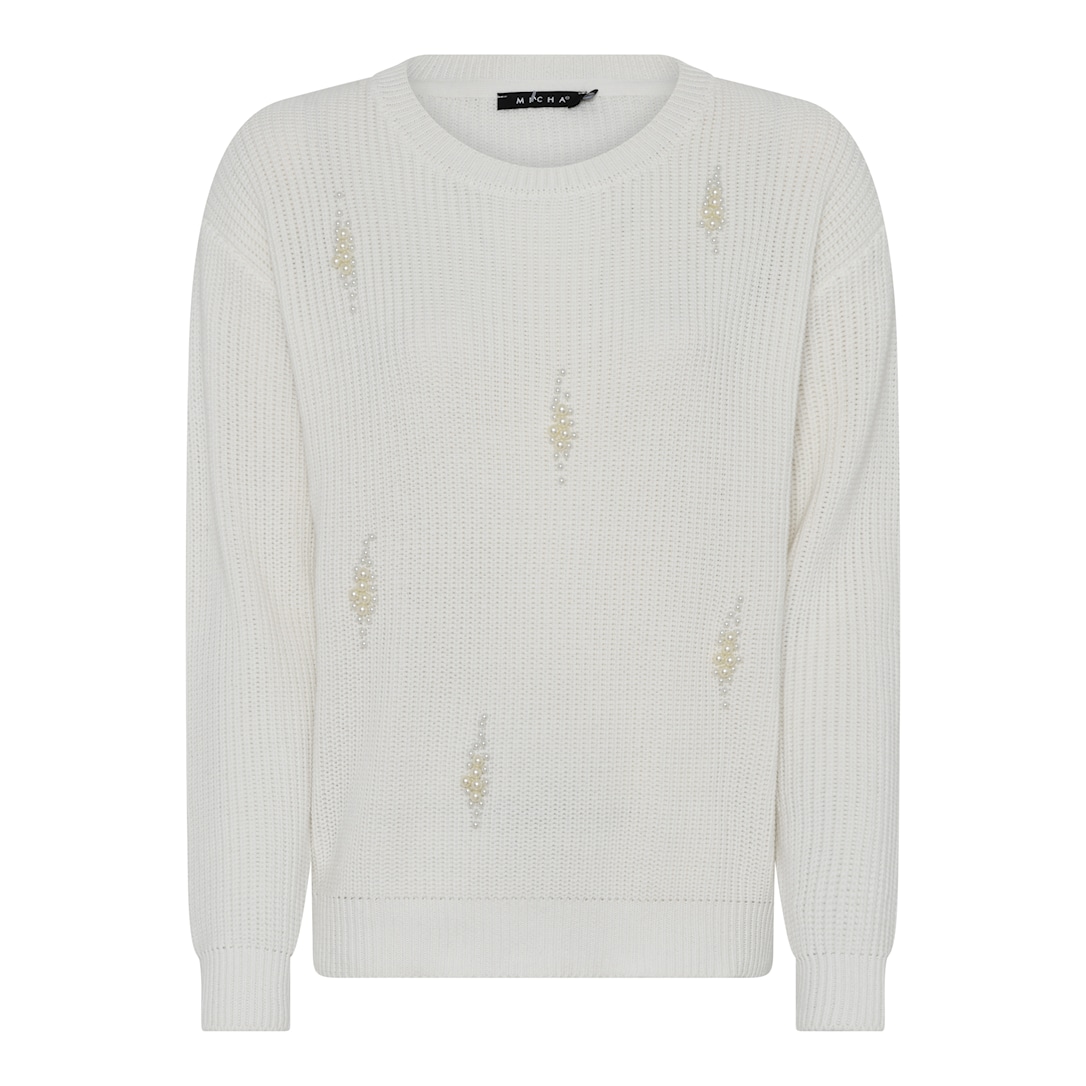 MICHA Vinter Rib Strik - Offwhite - L