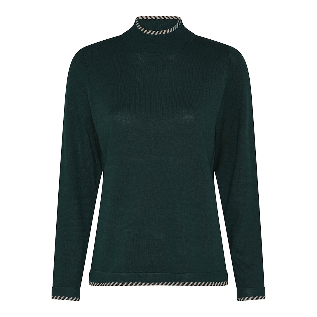 MICHA Viscose Strik w. Kant - Mørkegrøn - L