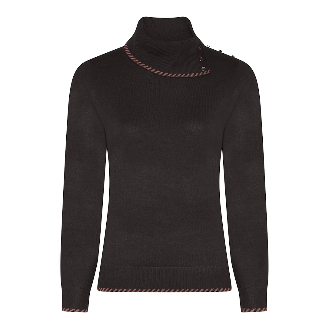 MICHA Viscose Strik w. Kant - Brun - XXXL