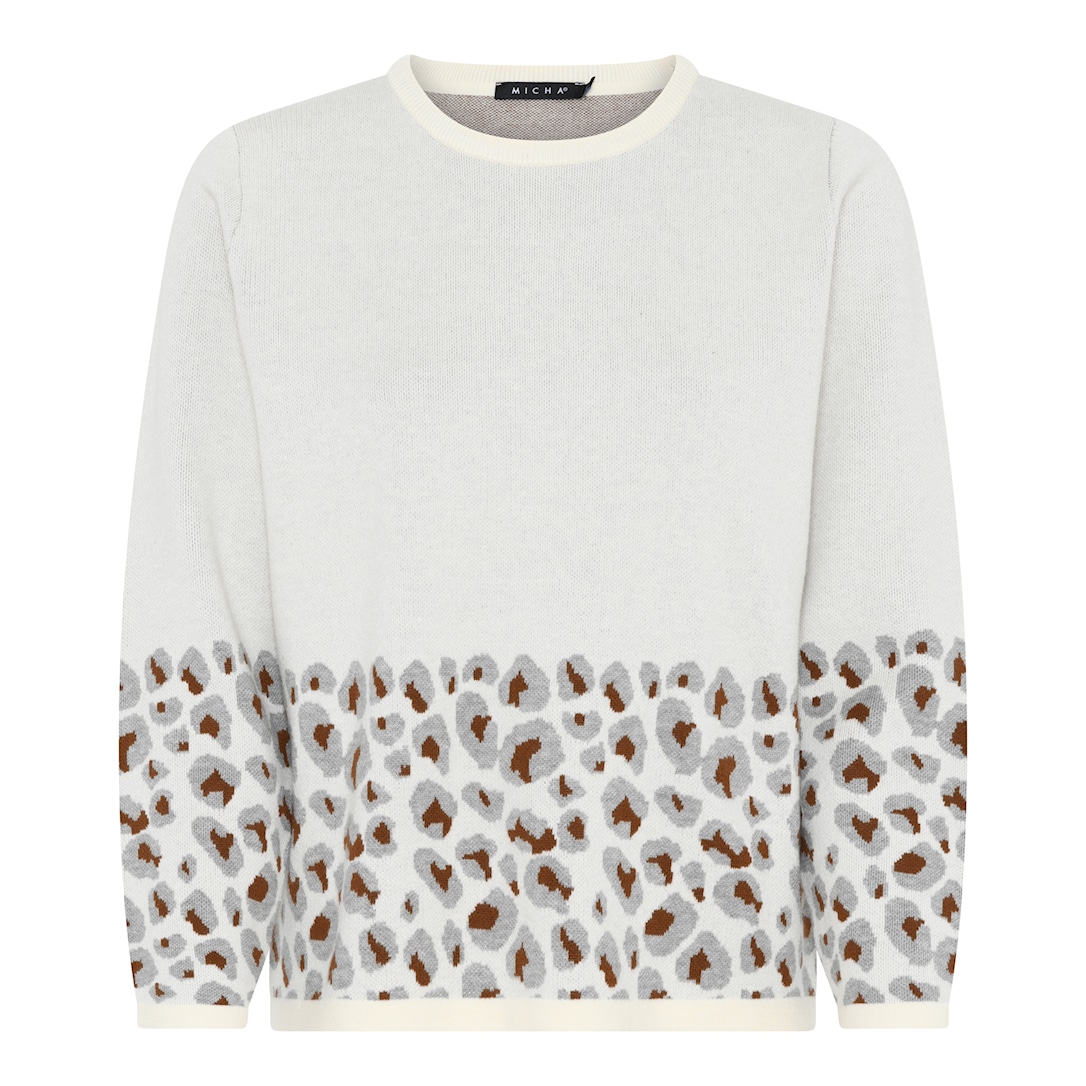 MICHA Ny Leopard Strik - Offwhite/Gre - L