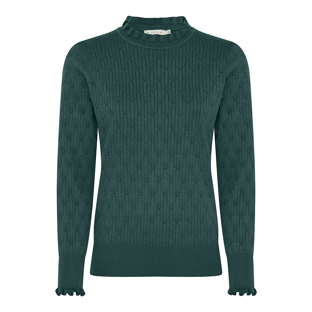 MICHA Elegant Viscose Strik - Mørkegrøn - L