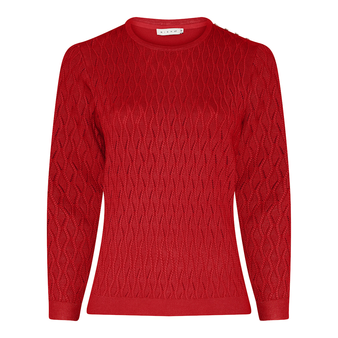 MICHA Elegant Viscose Strik - Rød - S
