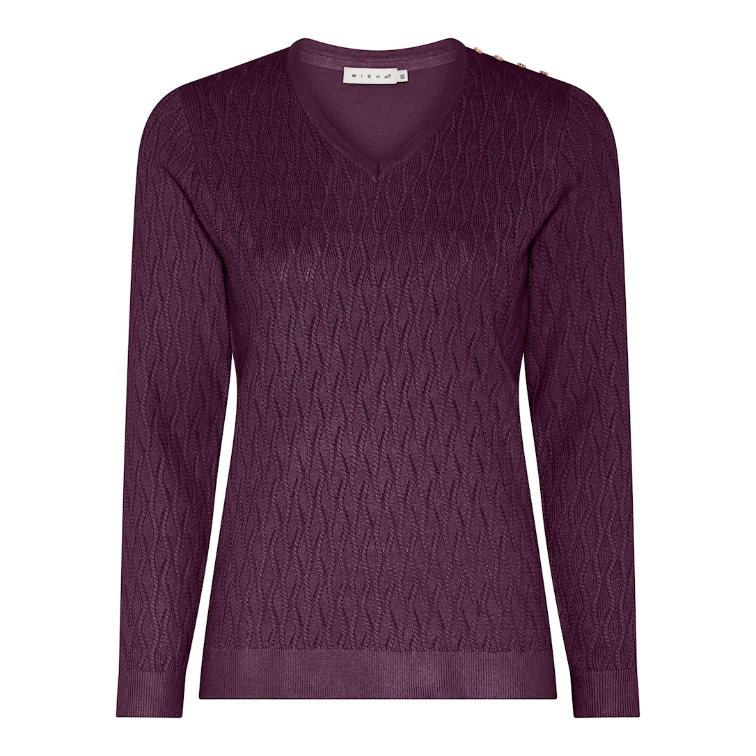 MICHA Elegant Viscose Strik - Lilla - 4XL