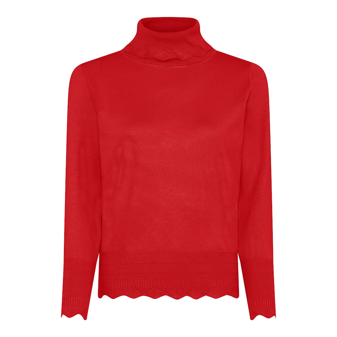 MICHA Elegant Viscose Strik - Rød - 4XL