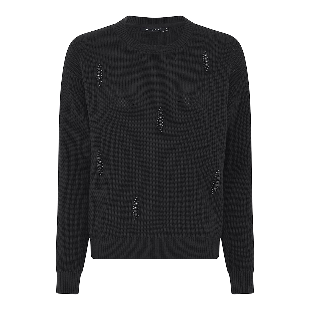 MICHA Vinter Rib Strik - Sort - L