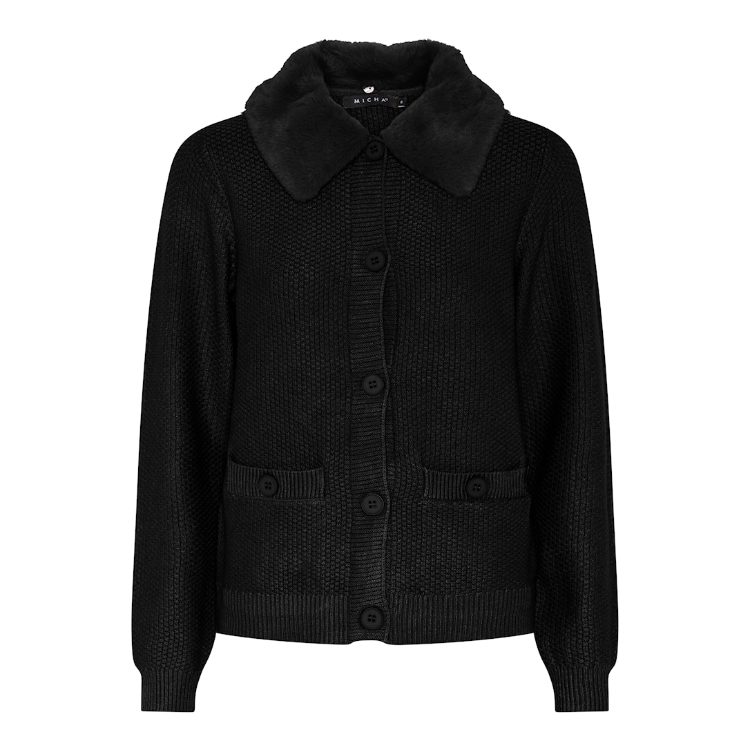 Knit with Fur Collar