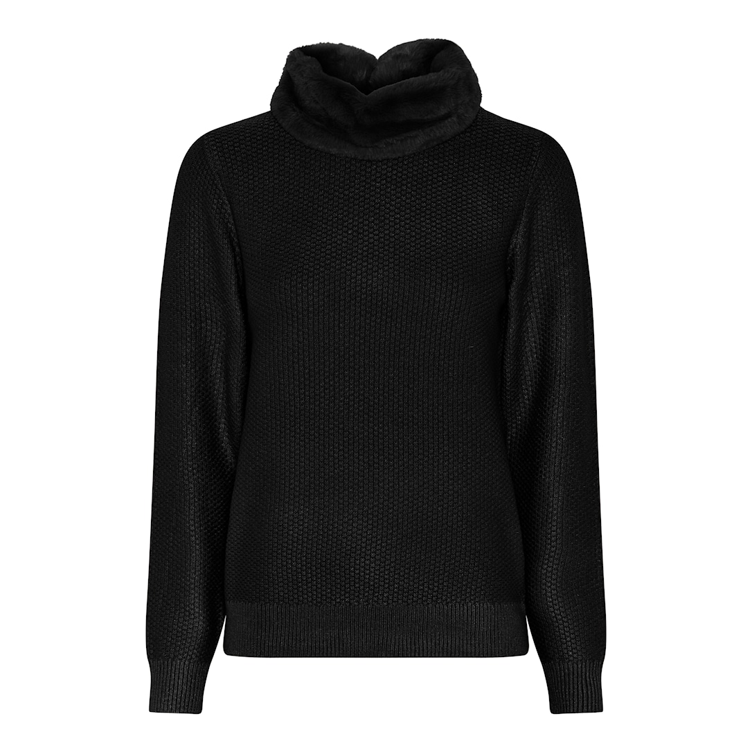 Knit with Fur Collar