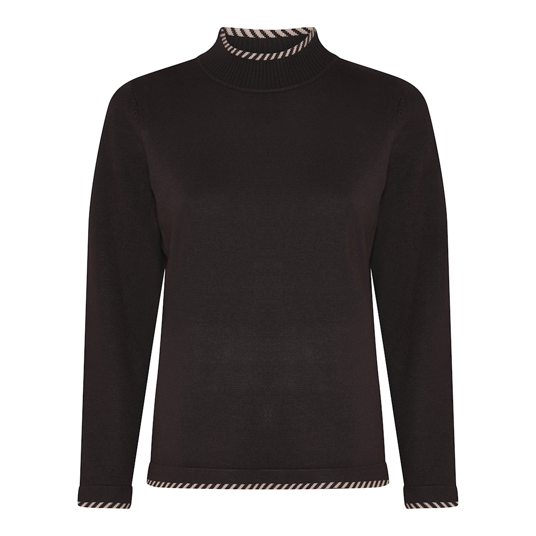 MICHA Viscose Strik w. Kant - Brun - L