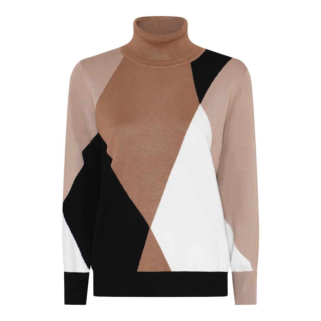 MICHA Eco Vero Block Strik - Bl/Ca/Cognac - L