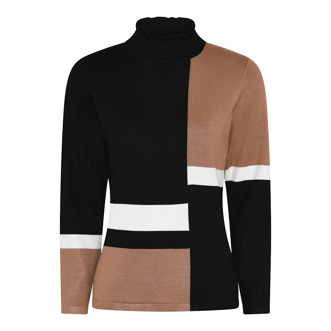 MICHA Eco Vero Block Strik - Bla/Cognac - XXL