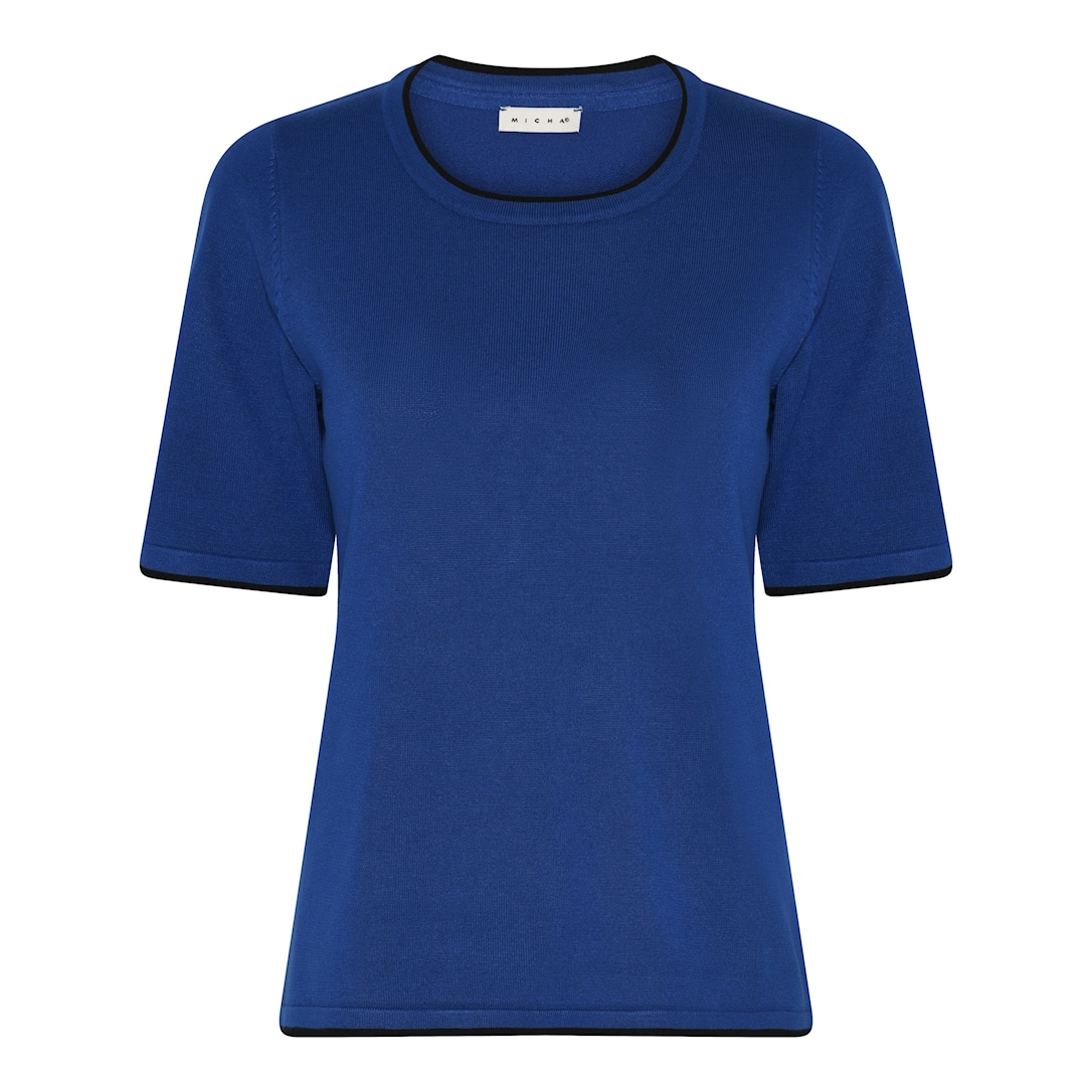 MICHA Viscose Strik med Kant - Mørkeblå - XL