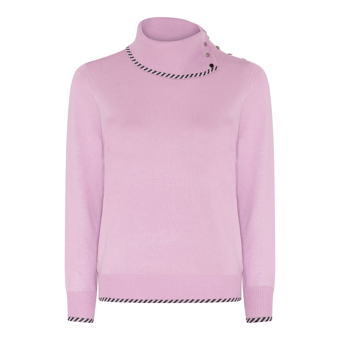 MICHA Viscose Strik w. Kant - Rosa - M