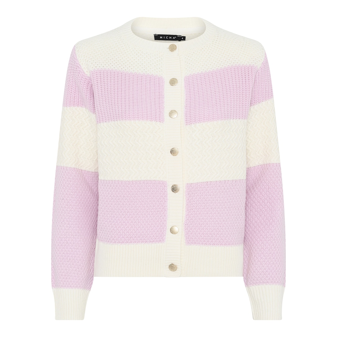 MICHA Mix Pattern Strik - Rosa/Offwhite - L