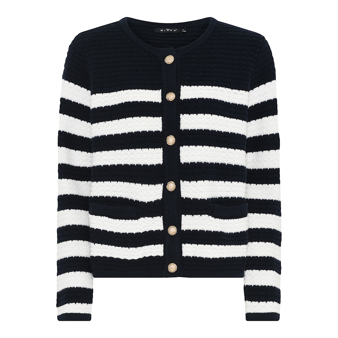 MICHA Structure Forårs Strik - Navy/Offwhite - L