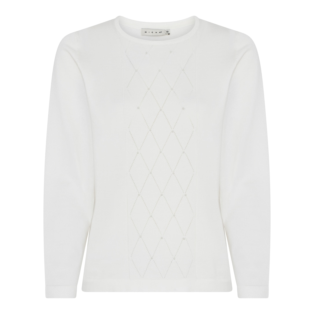MICHA Forårs Viscose Strik - Offwhite - XS