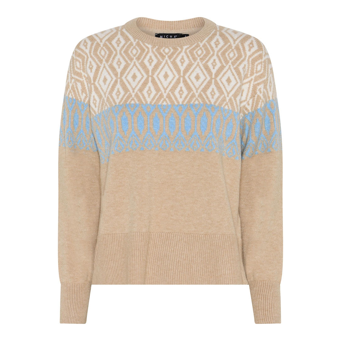 MICHA Border Kant Strik - Sand/Offwhite - L