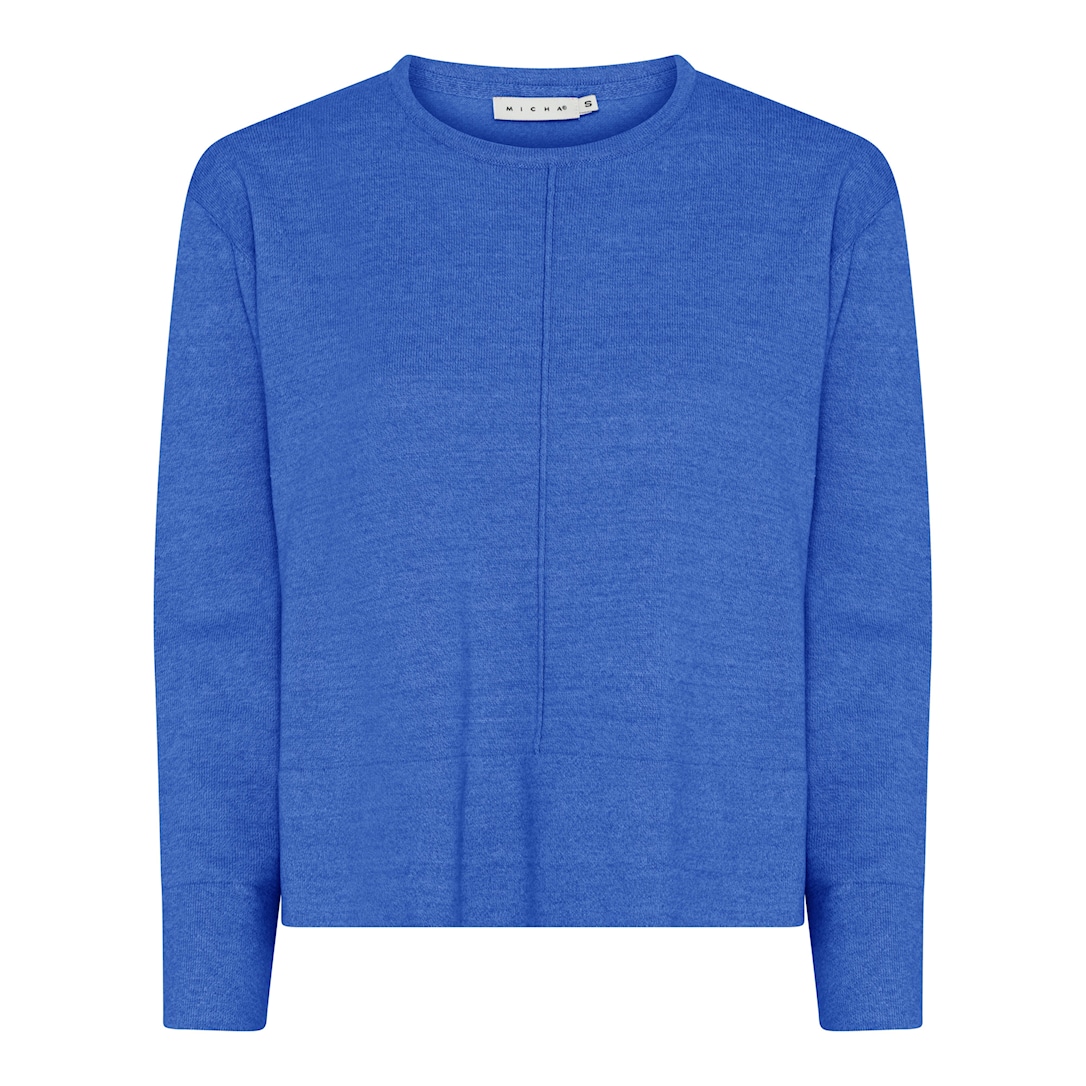 MICHA Melange Bomuld Strik - Blå Mel. - XL