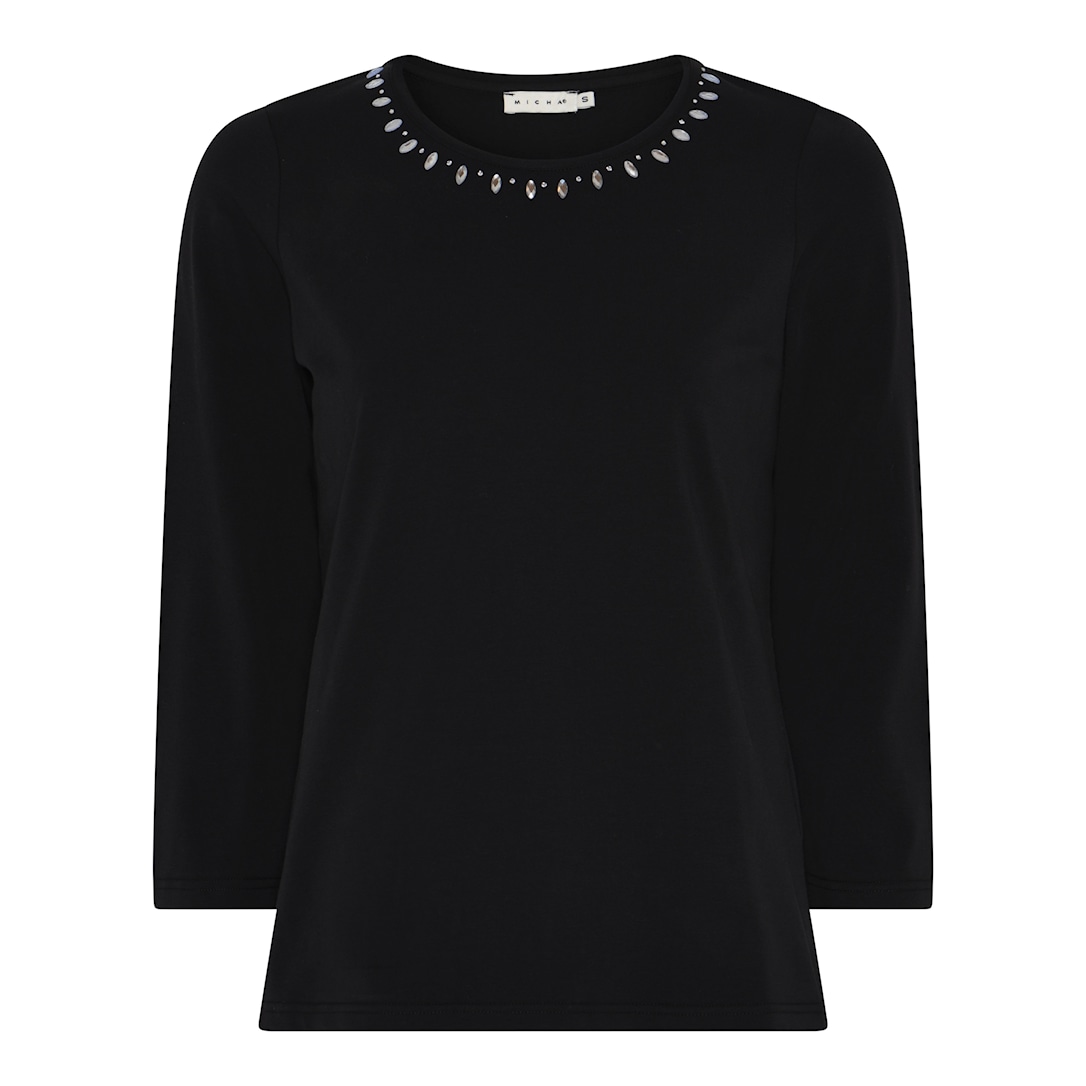 MICHA T-shirt Forårs Modal - Sort - S
