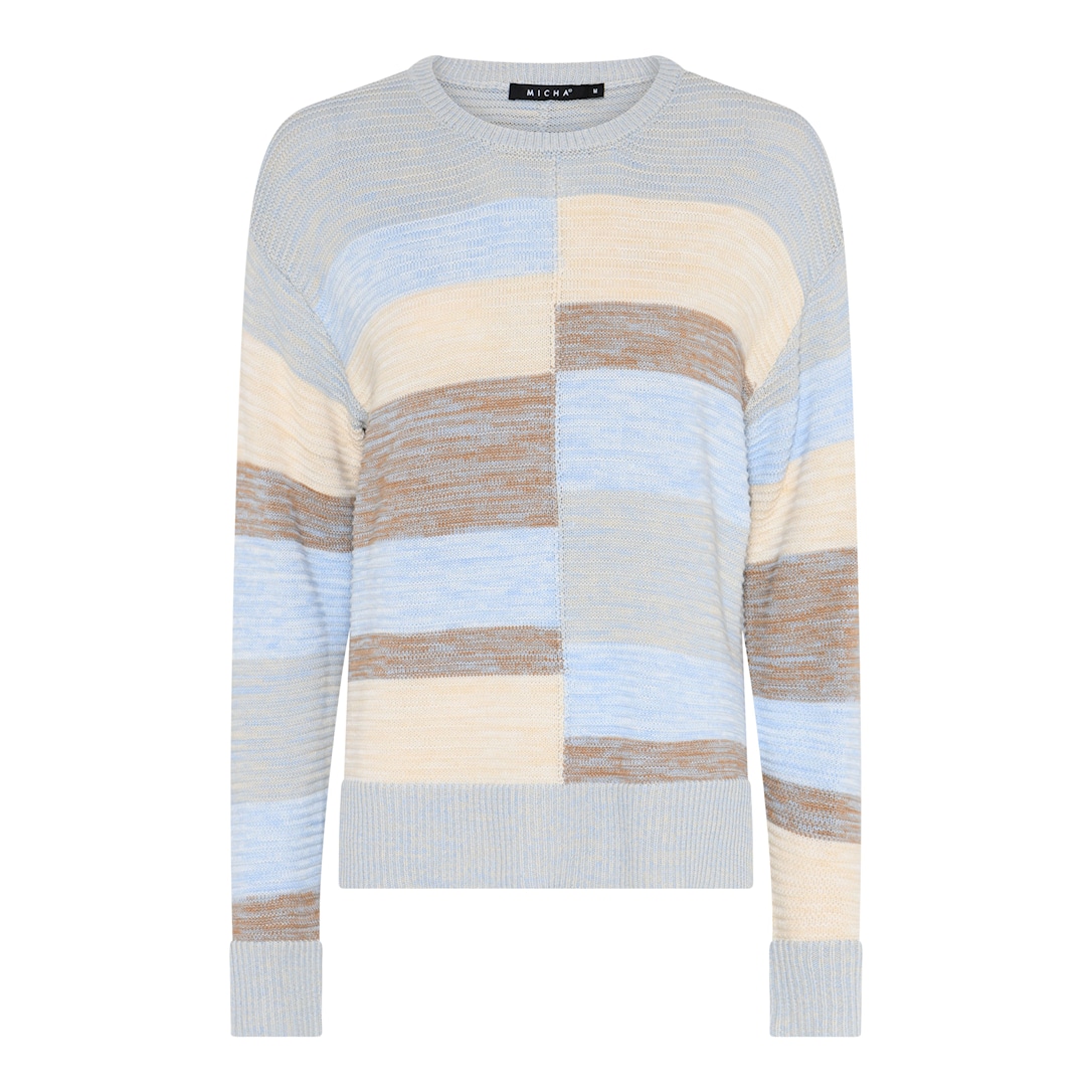 MICHA Melange Mix Strik - Lig.Blå - L