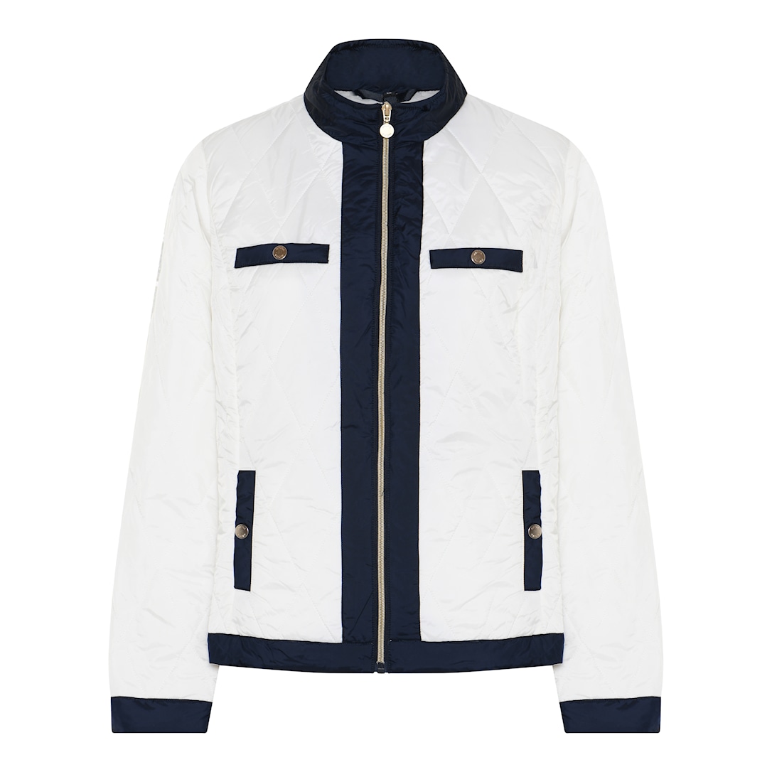 MICHA Top Ny Forårs Quilt - Offwhite/Navy - Str. 48