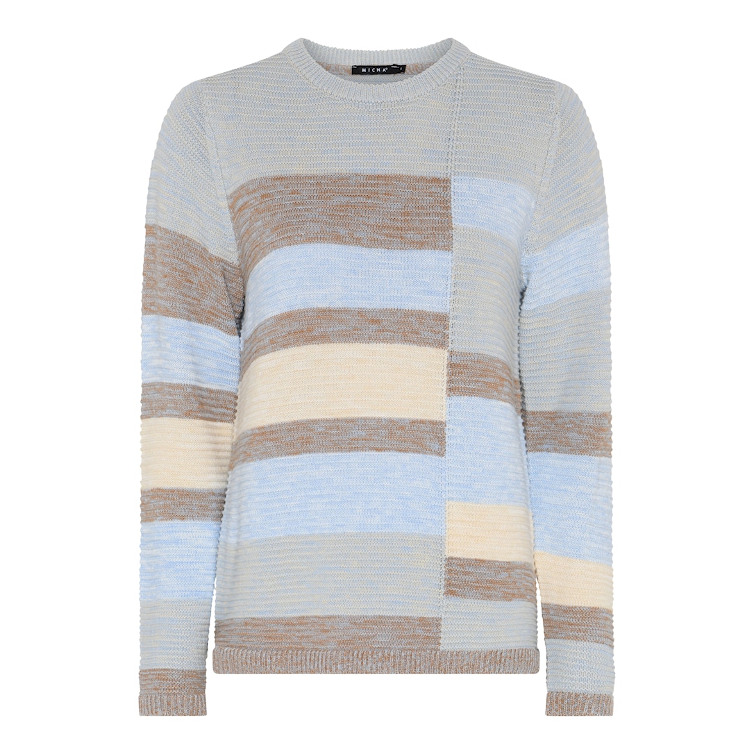 MICHA Melange Mix Strik - Lig.Blå - L