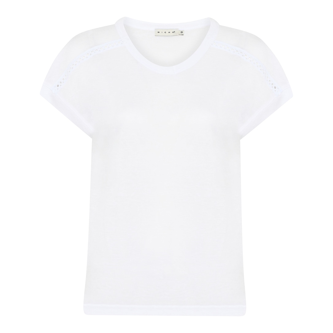 MICHA T-shirt Dame Ren Hør - Kridhvid - L
