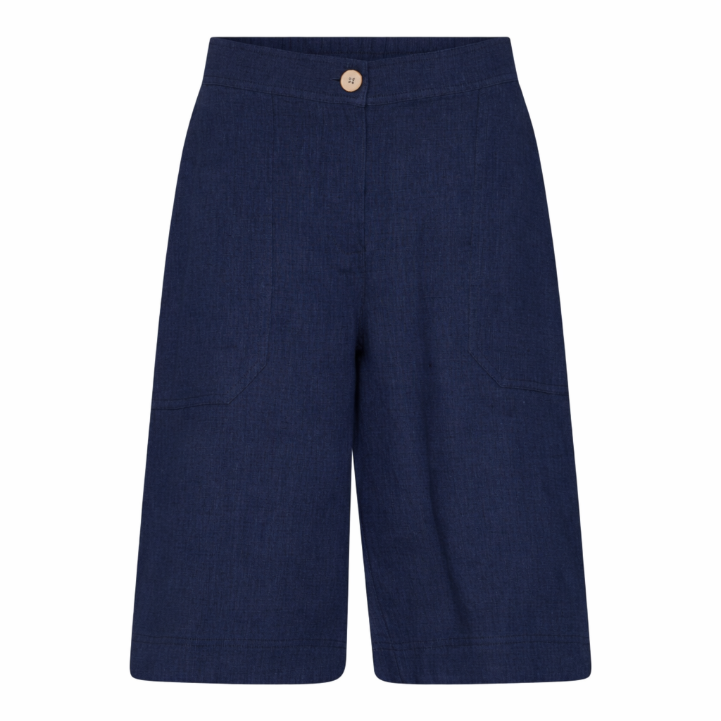 MICHA Shorts Dame Hør - Navy - Str. 34