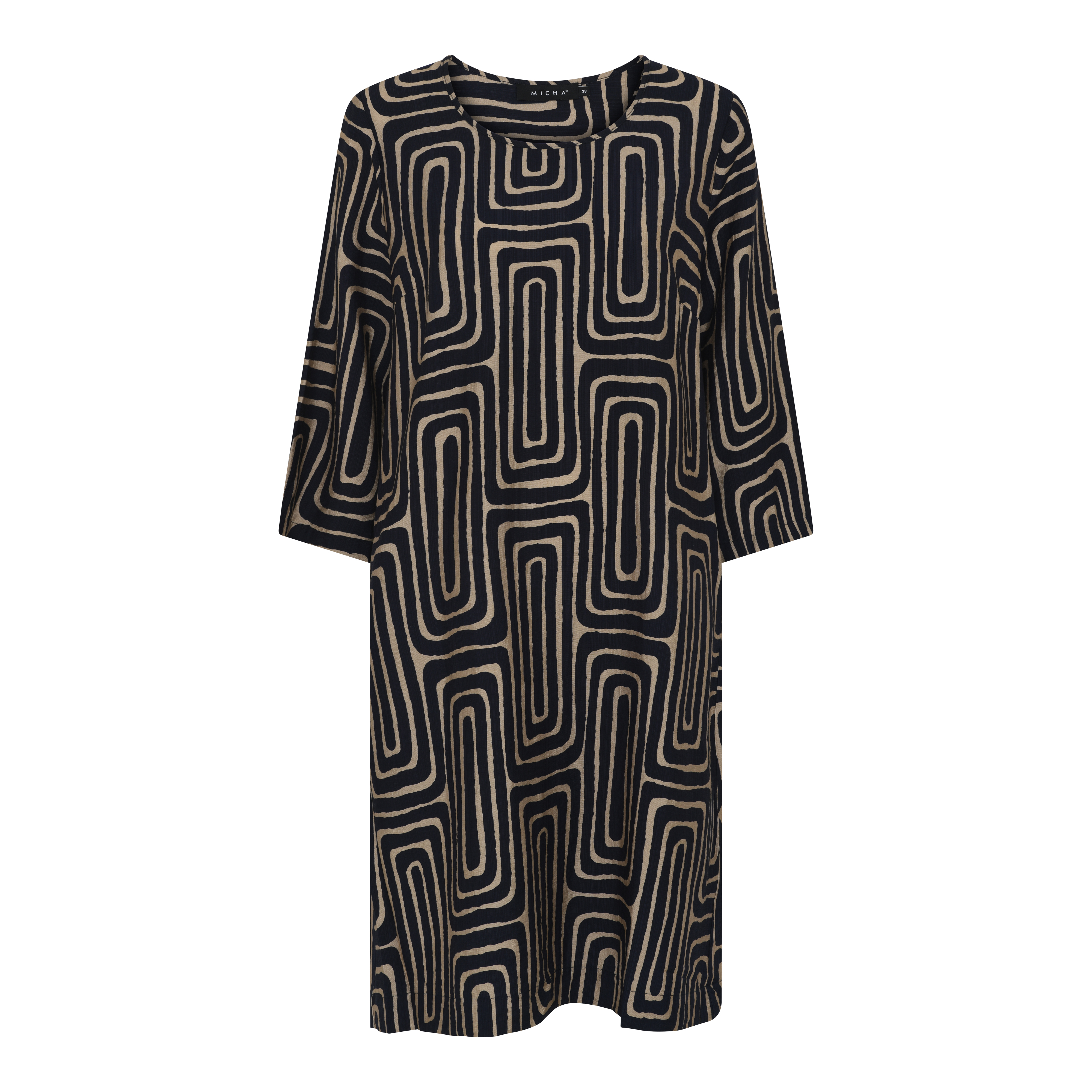 Navy / Soft Camel Print
